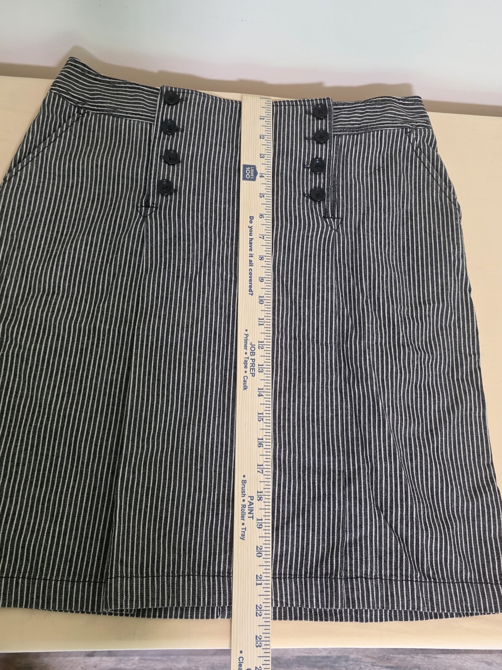 Larry Levine Black and White Striped Pencil Skirt Cotton - Picture 8 of 8